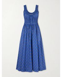 Doen Gingham Emmaretta Midi Dress in Gray | Lyst Doen Gingham Emmaretta Midi Dress in Gray | Lyst