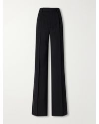 Saint Laurent - Pleated Pinstriped Wool Straight-Leg Pants - Lyst