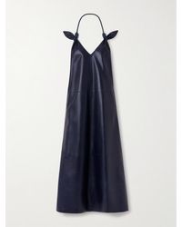 Loewe - Flamenco Rückenfreies Kleid Aus Leder Mit Knoten - Lyst