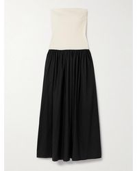 Esse Studios - Duo Strapless Stretch-Knit And Organic Cotton-Poplin Maxi Dress - Lyst