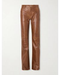 Haikure - Flora Paneled Leather Straight-Leg Pants - Lyst