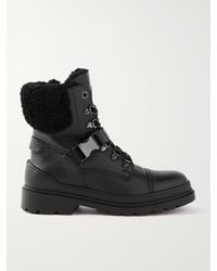 Bogner - St. Moritz Buckled Shearling-Lined Textured-Leather Ankle Boots - Lyst
