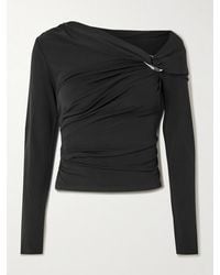Veronica Beard - Lozea Asymmetric Embellished Stretch-Mesh Top - Lyst