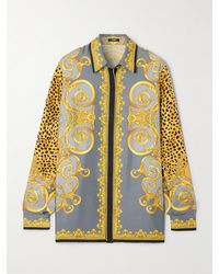Versace - Hemd Aus Bedrucktem Seiden-Twill - Lyst