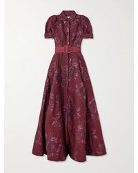 Rebecca Vallance - Arlette Robe Aus Metallic-Cloqué Mit Gürtel - Lyst