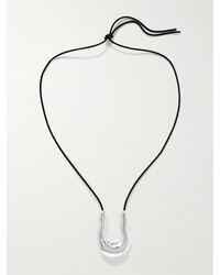 AGMES - Large Wishbone Suede And Sterling Necklace - Lyst