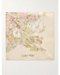 Calvin Klein - Lorelai Floral-Print Silk-Twill Scarf - Lyst