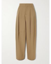 Victoria Beckham - Hose Mit Weitem Bein Aus Woll-Drillich - Lyst