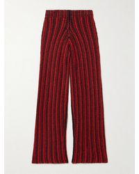 The Elder Statesman - Nora Lite Open-Knit Cotton Wide-Leg Pants - Lyst