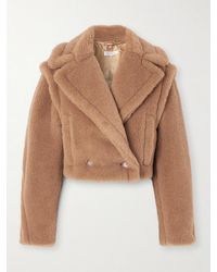 Max Mara - Santos Convertible Double-Breasted Hair And Silk-Blend Jacket - Lyst