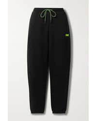 Reebok X Victoria Beckham Embroidered Cotton-jersey Track Pants - Black