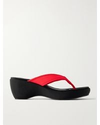 STAUD - Remy Woven Wedge Sandals - Lyst