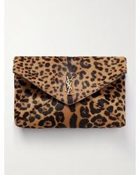 Saint Laurent - Sac Porté Épaule En Façon Poulain À Imprimé Léopard Et À Finitions En Cuir Cassandre - Lyst