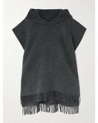 Brunello Cucinelli - Poncho Aus Filz Aus Einer Woll-Kaschmirmischung Mit Kapuze Und Fransen - Lyst