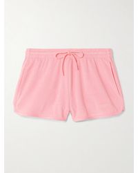 Hunza G - Embroidered Cotton-Terry Shorts - Lyst