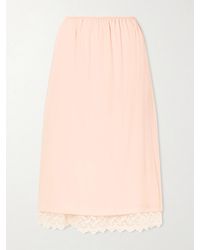 Simone Rocha - Layered Lace-Trimmed Crepe De Chine Midi Skirt - Lyst