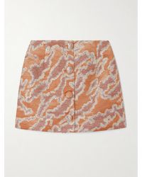 D'Estree - Lucio Metallic Jacquard Mini Skirt - Lyst