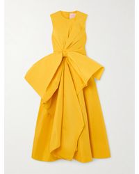 ROKSANDA - Nura Bow-Embellished Taffeta Midi Dress - Lyst