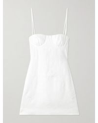 SIR. - Alessandra Gathered Embroidered Linen Mini Dress - Lyst