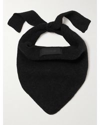Jacquemus - Schal Aus Gebürstetem Strick Mit Logoaufnäher - Lyst