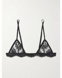 Dolce & Gabbana - Micro Cotton-Blend Lace Soft-Cup Triangle Bra - Lyst