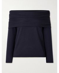 Max Mara - Faretra Off-The-Shoulder Gathered Cashmere Top - Lyst