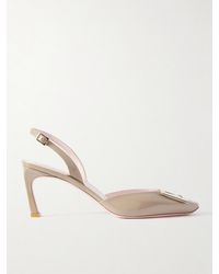 Roger Vivier - Trompette 70 Patent-Leather Slingback Pumps - Lyst