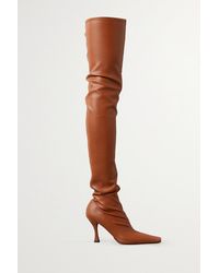 Proenza Schouler Trap Faux Stretch-leather Over-the-knee Boots - Brown