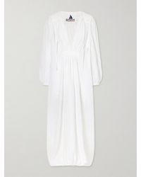 Les Vacances d'Irina - Hazy Gathered Cotton Maxi Dress - Lyst