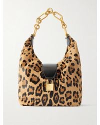 Balmain - Sync Leather-Trimmed Leopard-Print Calf Hair Shoulder Bag - Lyst