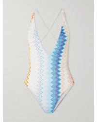 Missoni - Mare Striped Metallic Crochet-Knit Swimsuit - Lyst