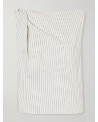 Rohe - Draped Striped Silk And Cotton-Blend Blouse - Lyst