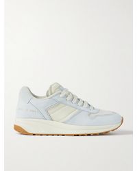 Common Projects - Track Suede, Shell And Mesh Sneakers - Lyst