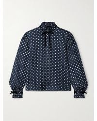 Valentino Garavani - Hemd Aus Seiden-Twill Mit Polka-Dots, Rüschen Und Samtbesätzen - Lyst