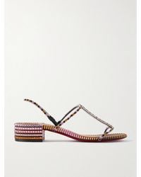 Christian Louboutin - Queenie Crystal-Embellished Pvc And Leather Sandals - Lyst