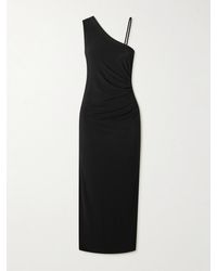 Max Mara - Fiabe One-Shoulder Ruched Stretch-Jersey Midi Dress - Lyst