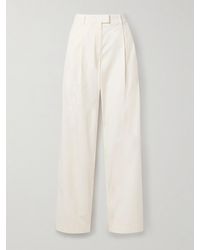 Another Tomorrow - Pantalon Large En Popeline De Coton Biologique Mélangé À Plis - Lyst
