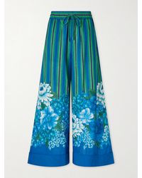 ALÉMAIS - Margo Printed Organic Cotton-Voile Wide-Leg Pants - Lyst