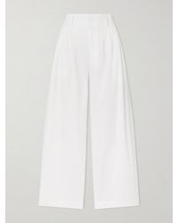 Altuzarra - Wilson Pleated Cotton Wide-Leg Pants - Lyst