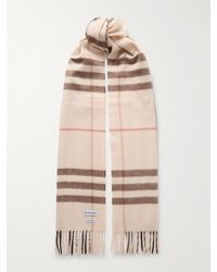 Burberry - Schal Aus Kariertem Kaschmir Mit Fransen - Lyst