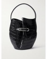 Liffner - Sac Seau En Cuir Glacé Effet Croco À Boucle - Lyst