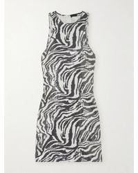 ROTATE BIRGER CHRISTENSEN - Zebra-Print Sequined Stretch Recycled-Tulle Mini Dress - Lyst