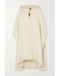 Isabel Marant Eowyn Hooded Faux Leather-trimmed Wool-blend Cape - Natural