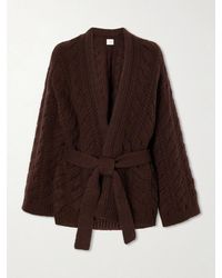 Doen - Alpine Belted Cable-Knit Wool And Cashmere-Blend Cardigan - Lyst