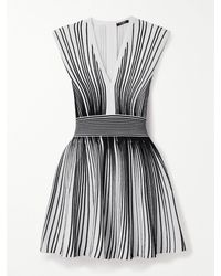 Balmain - Striped Knitted Mini Dress - Lyst