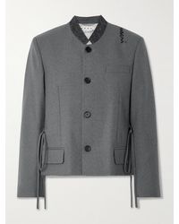 Marni - Wolljacke Mit Filzbesatz Und Fransen - Lyst