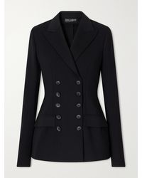 Dolce & Gabbana - Double-Breasted Grain De Poudre Stretch-Wool Blazer - Lyst