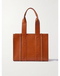 Chloé - Woody Mittelgroße Tote Aus Leder Mit Stickereien - Lyst