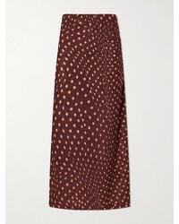 Stella McCartney - Gathered Polka-Dot Mesh Midi Skirt - Lyst