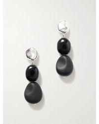AGMES - Ada Sterling Onyx Earrings - Lyst